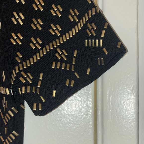 MICHAEL Michael Kors Black and Gold Geometric Mini Dress - Picture 4 of 8